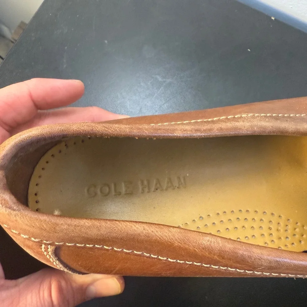 Cole Haan Tan‎ Leather Kiltie Tassel Loafers Shoes Mens Size 8 M Business Casual